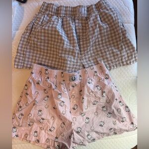 Together Pink and White Patterned Pajama Shorts Set